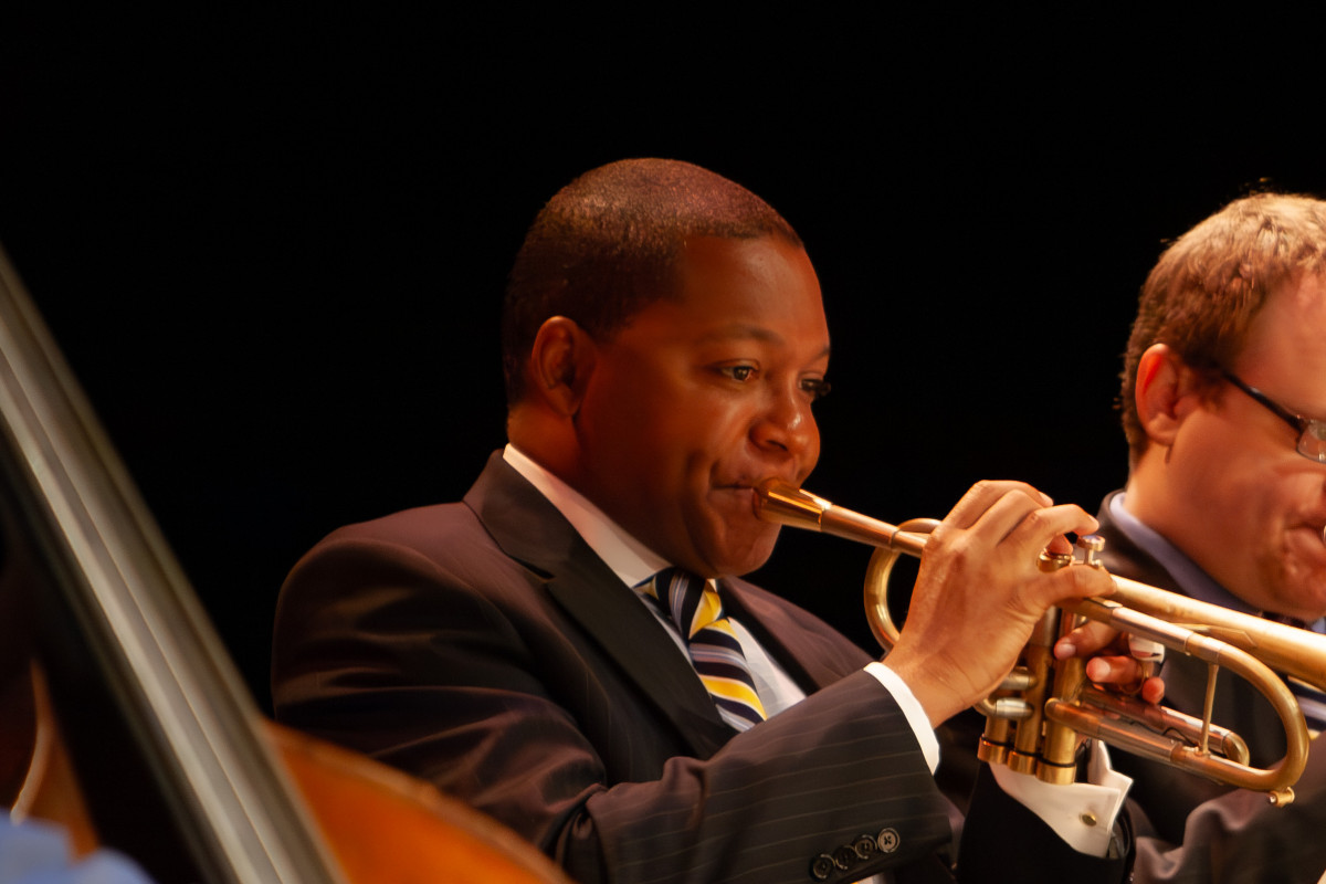 Wynton Marsalis playing the trumpet
